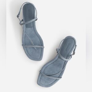 Madewell Maycie Asymmetric T-Strap Sandal - Terrace Blue, Size 8-1/2